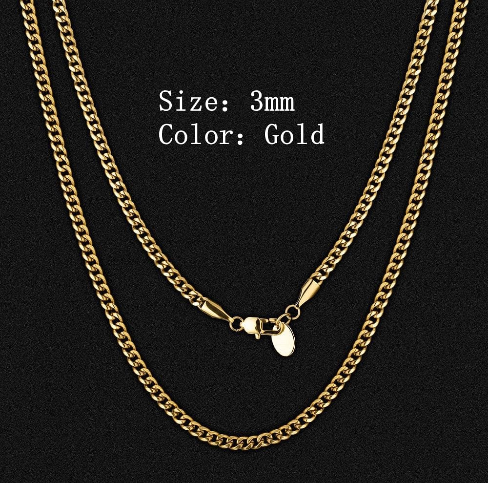 VVS Jewelry hip hop jewelry Gold / 3mm / 20 Inch VVS Jewelry BOGO Micro Cuban Chain - Buy One Get One Free