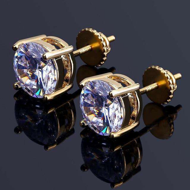 VVS Jewelry hip hop jewelry Gold Classic Ice Stud Earrings