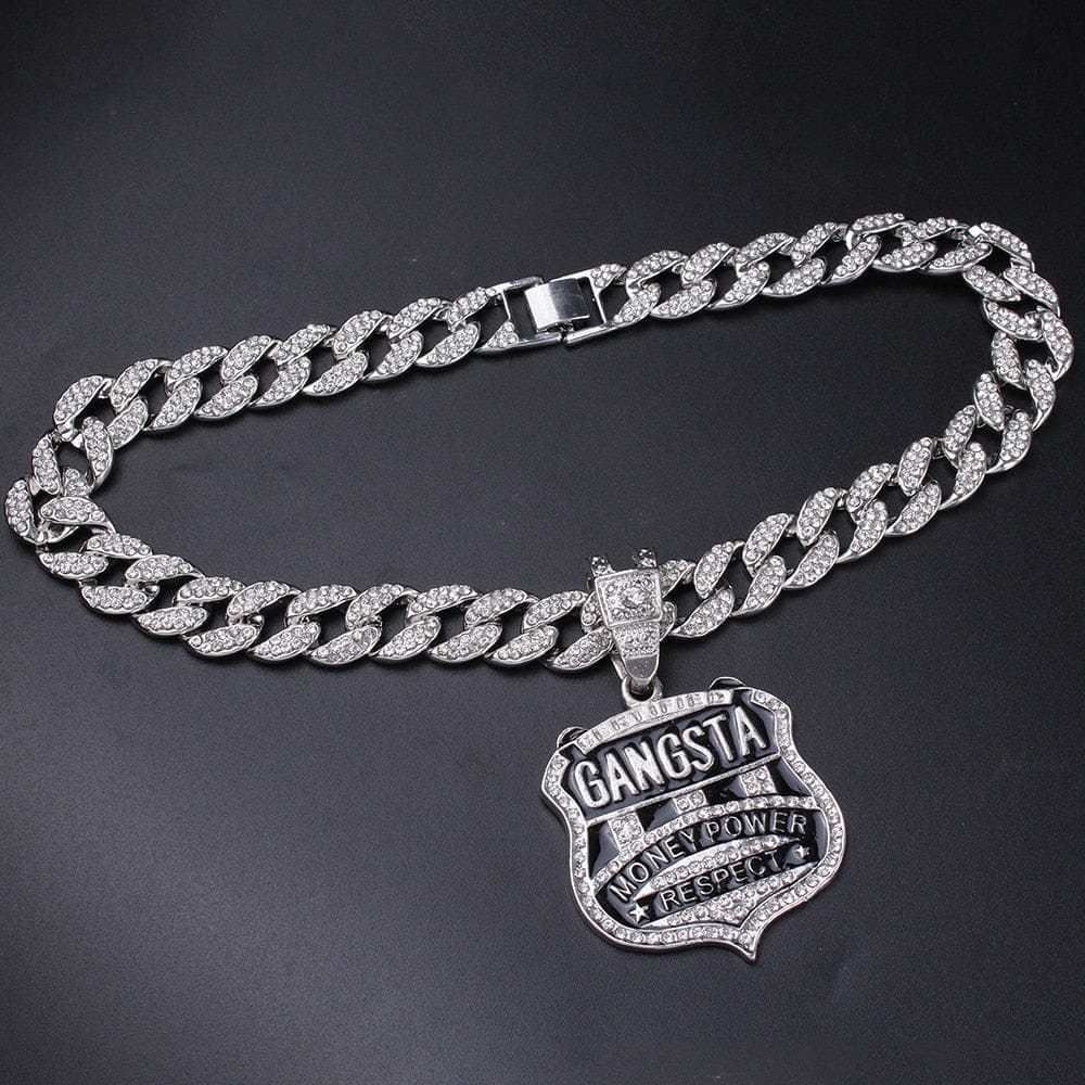 VVS Jewelry hip hop jewelry Gold/Silver Gangsta Bling Cuban Choker Set