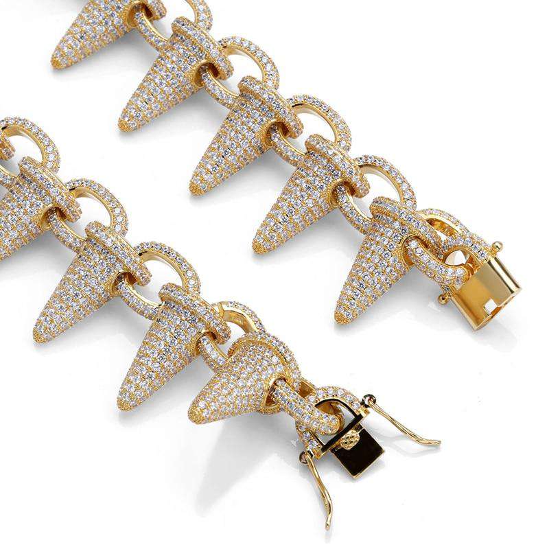 VVS Jewelry hip hop jewelry Gold/Silver Rivet Spike Bracelet