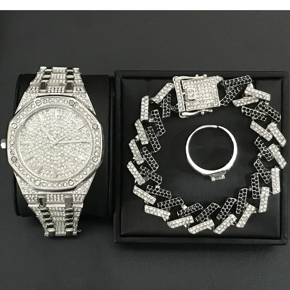 VVS Jewelry hip hop jewelry Hype Series Set (Watch, Bracelet & Ring)
