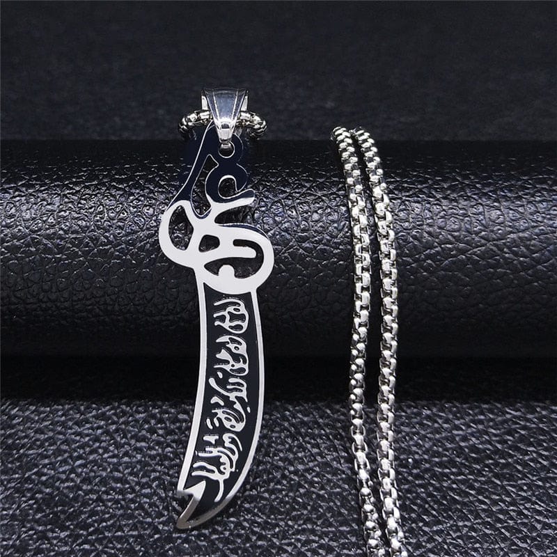 VVS Jewelry hip hop jewelry Islamic B Imam Ali Sword Stainless Steel Necklace