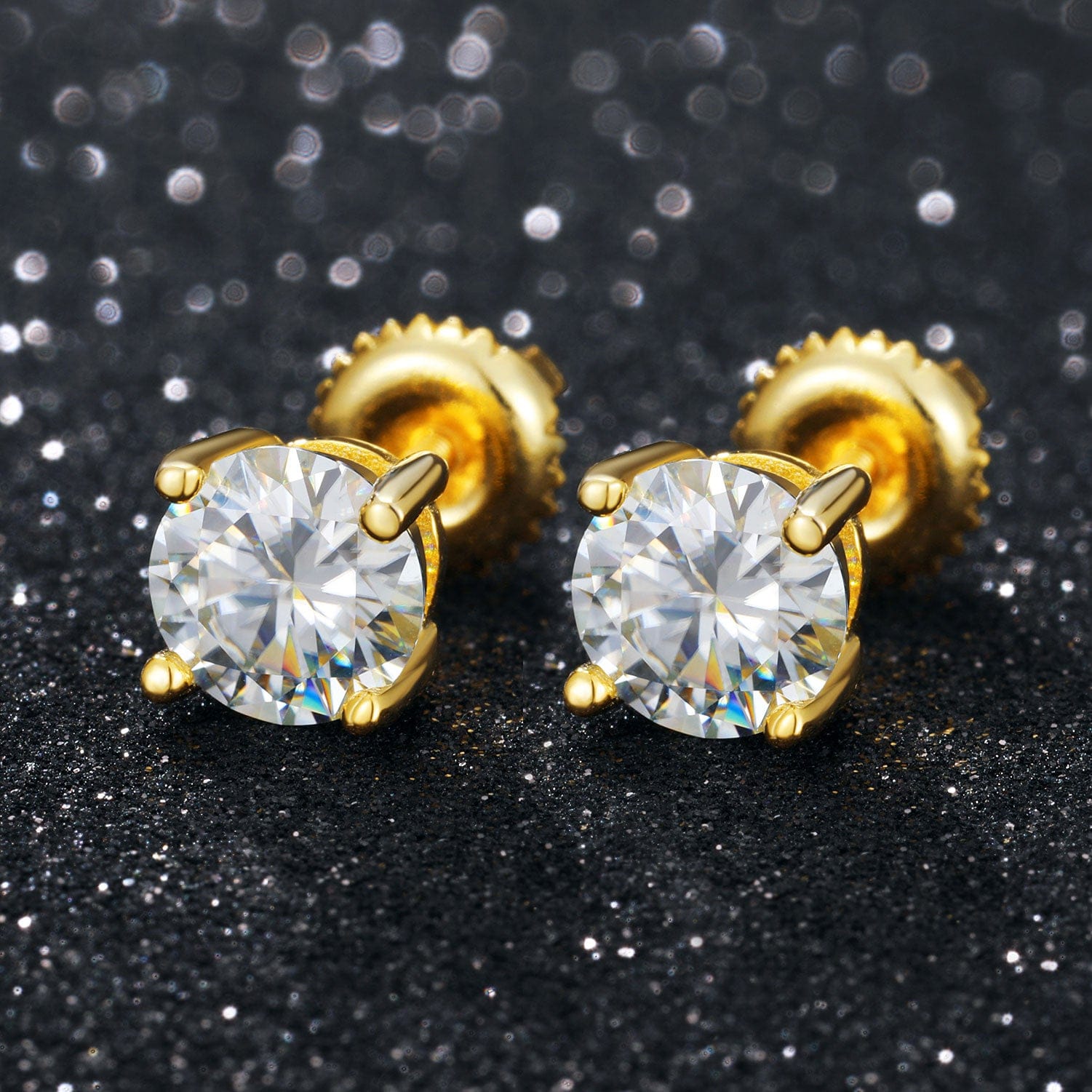 VVS Jewelry hip hop jewelry moissanite 0.1-1 CT Moissanite Sterling Silver/ Gold/ Rose Gold Stud Earrings