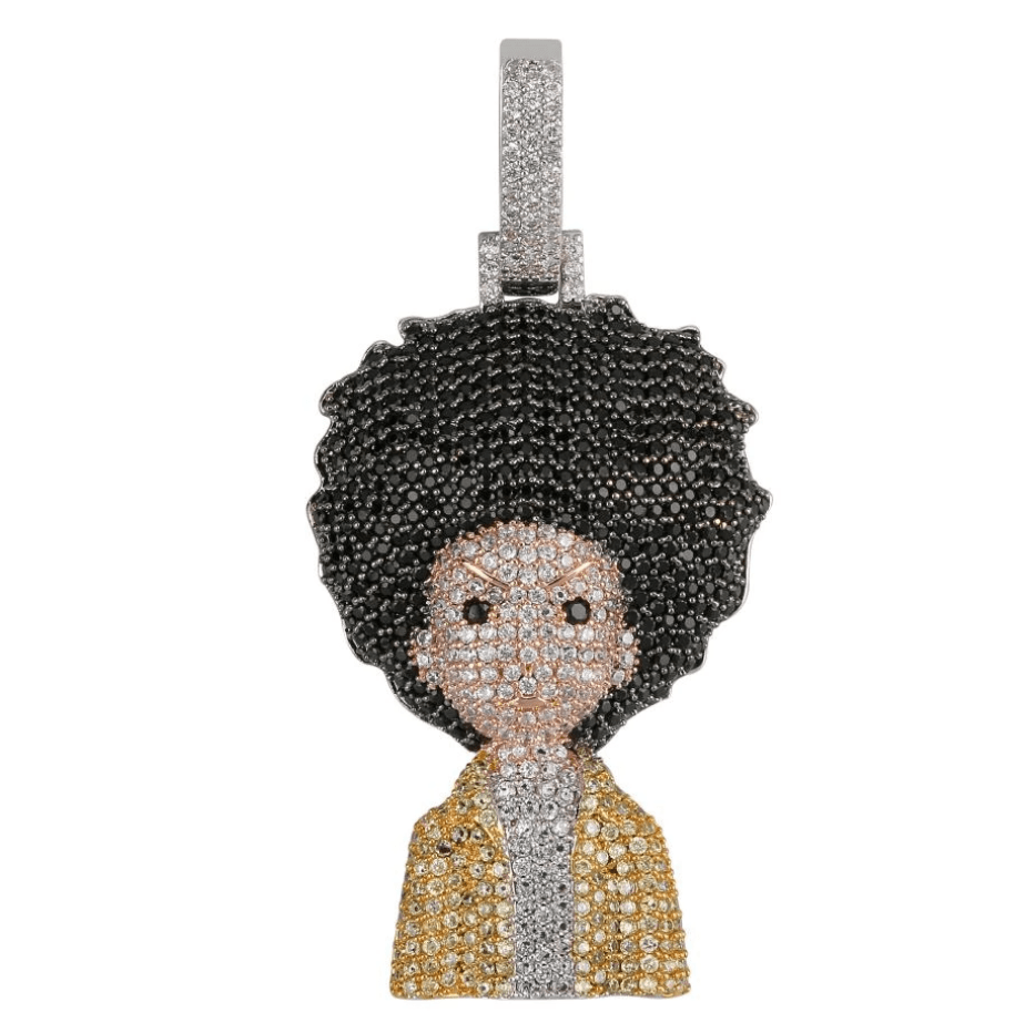 VVS Jewelry hip hop jewelry Pendant 1 / Rope Chain / 18 Inch The Boondocks Micro Pave Pendant Necklace