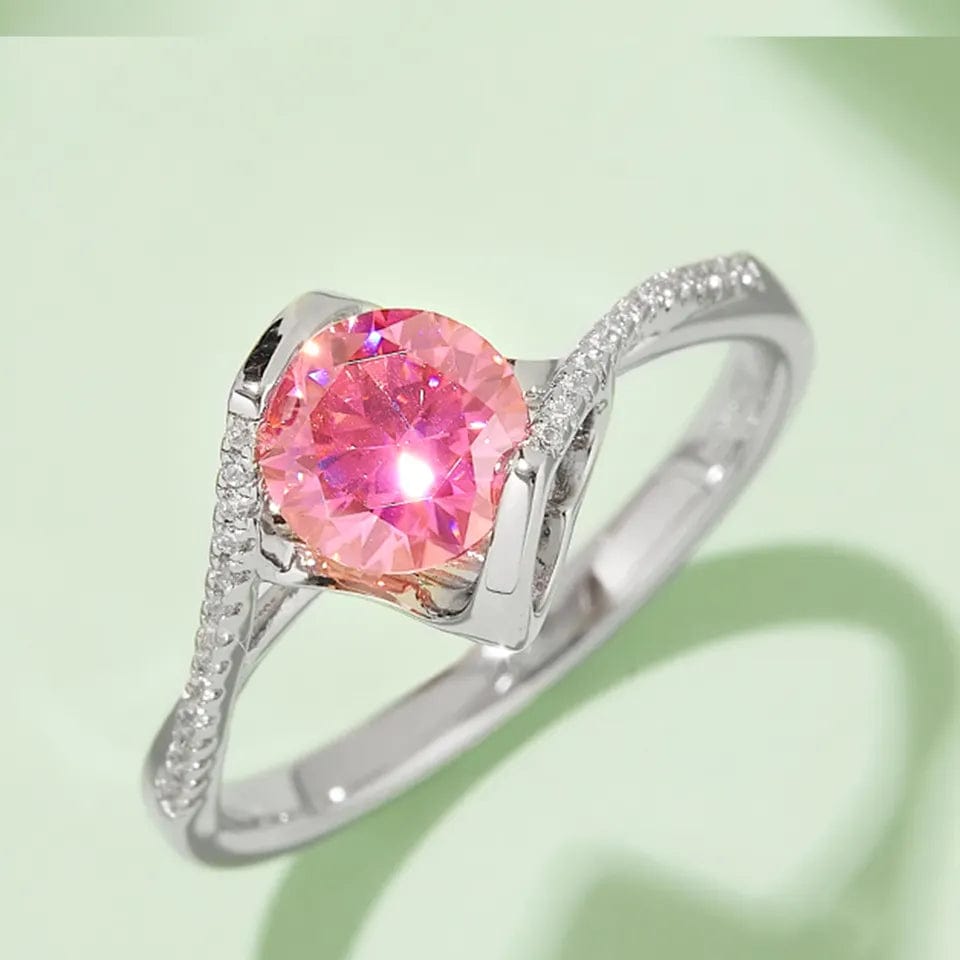 VVS Jewelry hip hop jewelry Pink / 4.5 1CT Eternal Bliss S925 Moissanite Engagement Ring