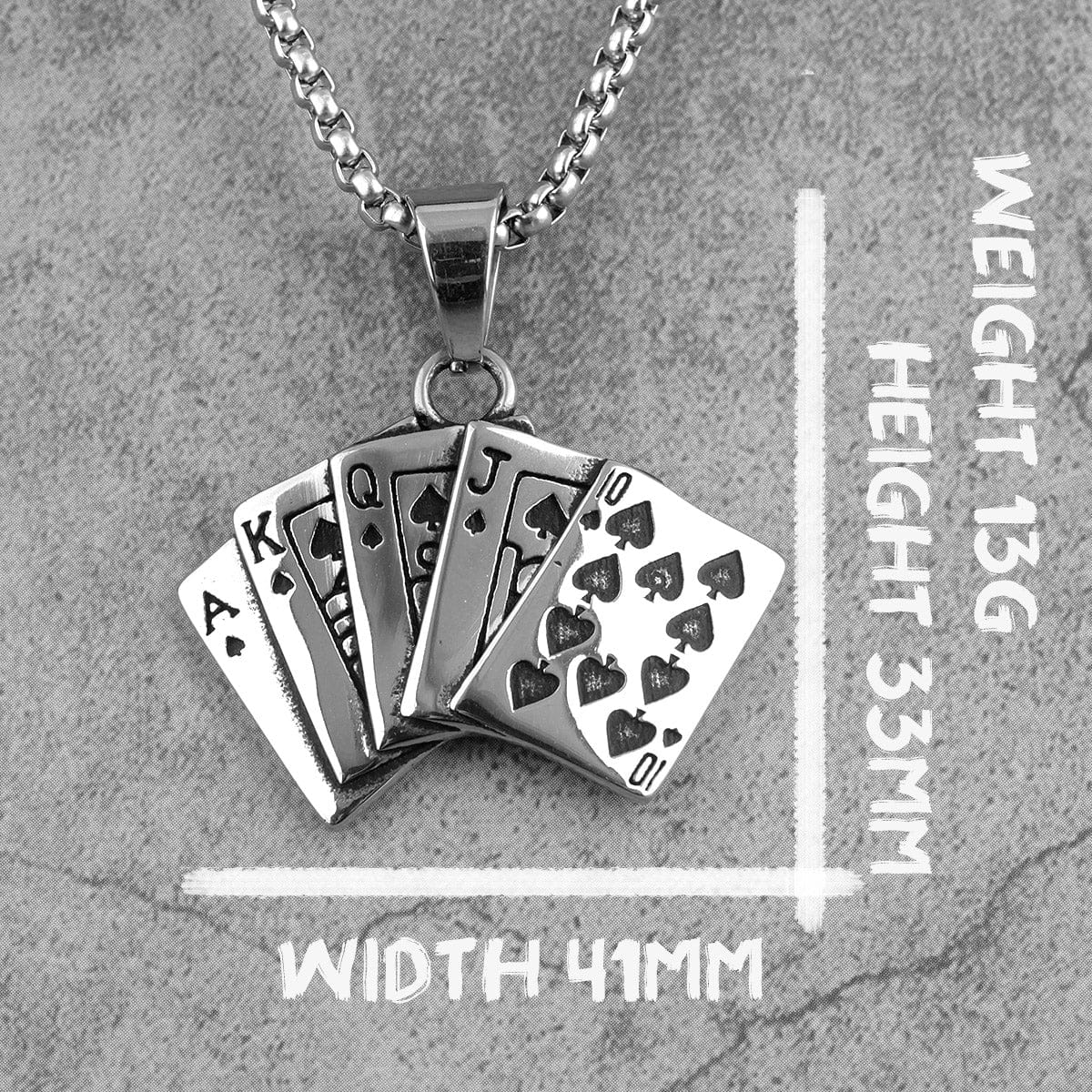 VVS Jewelry hip hop jewelry Poker Card Pendant Necklace