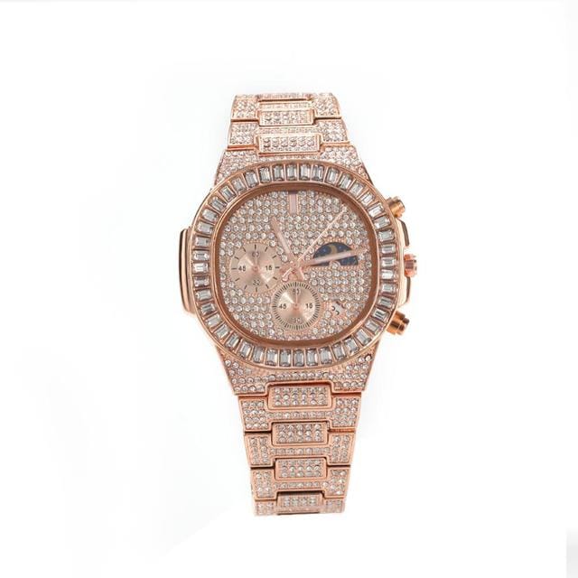 VVS Jewelry hip hop jewelry rose gold Don Baguette Icy Watch