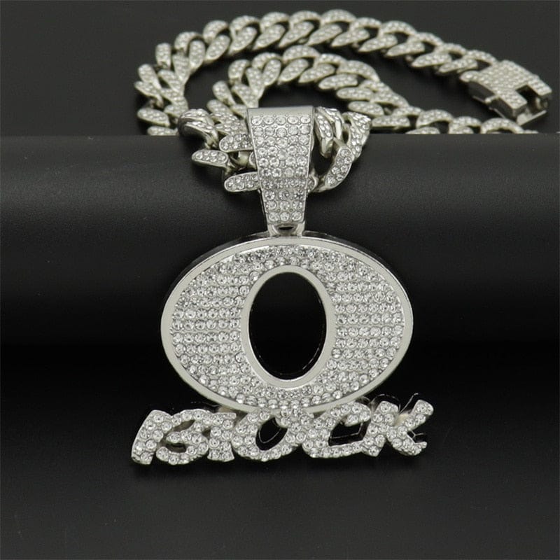 VVS Jewelry hip hop jewelry Silver / 16inch Icy Rapper O BLOCK Cuban Pendant Chain