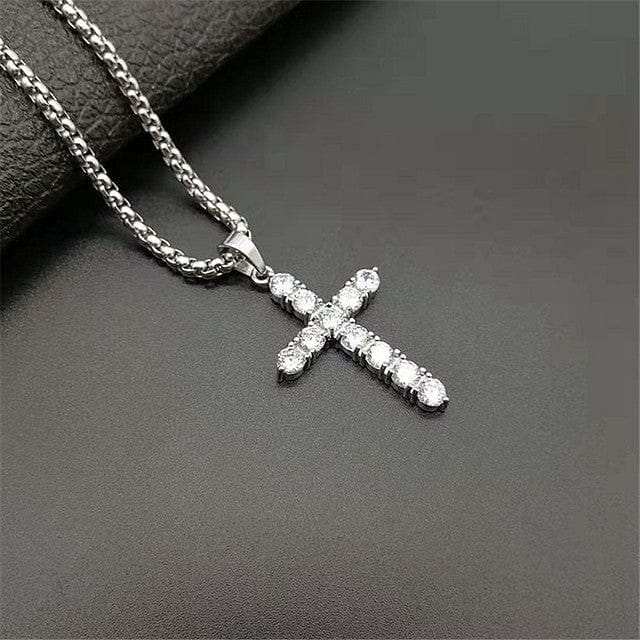 VVS Jewelry hip hop jewelry Silver / 50cm VVS Jewelry CZ Iced Diamond Cross