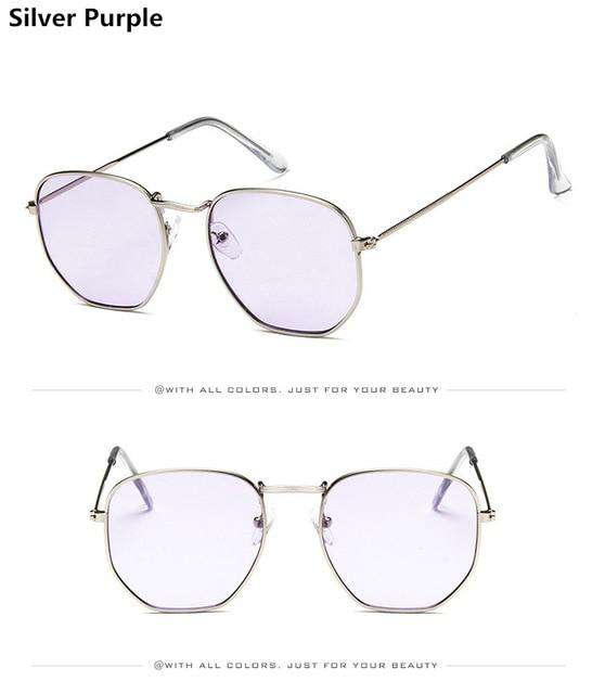 VVS Jewelry hip hop jewelry Silver Purple Jumpan Metal Square Frame Sunglasses