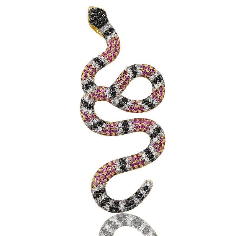 VVS Jewelry hip hop jewelry Snake 14k Gold Pendant Necklace