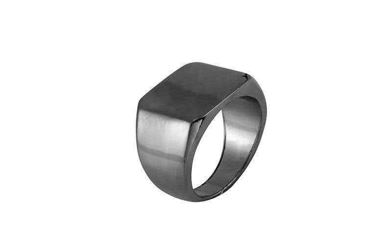 VVS Jewelry hip hop jewelry Square Black/Gold/Silver Metal Ring
