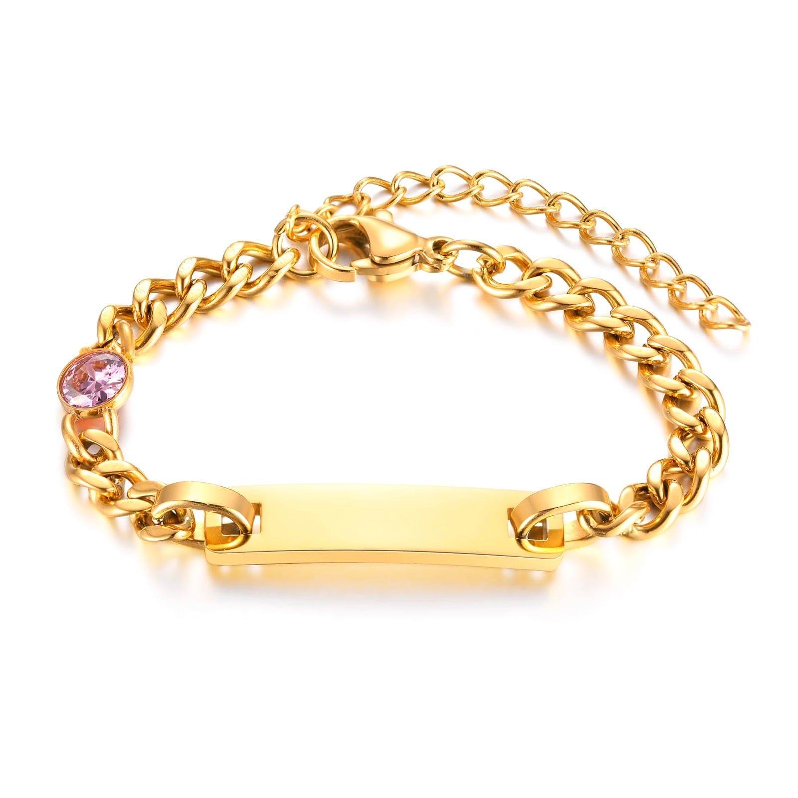 VVS Jewelry hip hop jewelry style 10 Custom Baby Engraved Name Bracelet with Birthstone
