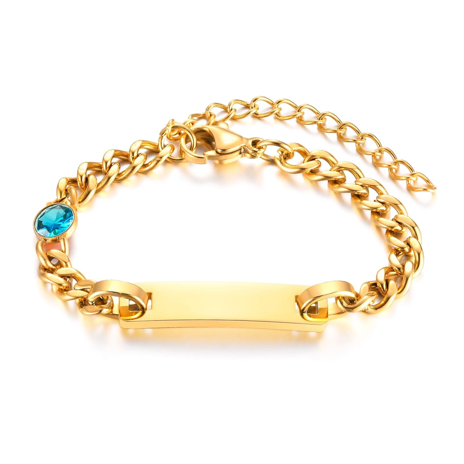 VVS Jewelry hip hop jewelry style 12 Custom Baby Engraved Name Bracelet with Birthstone