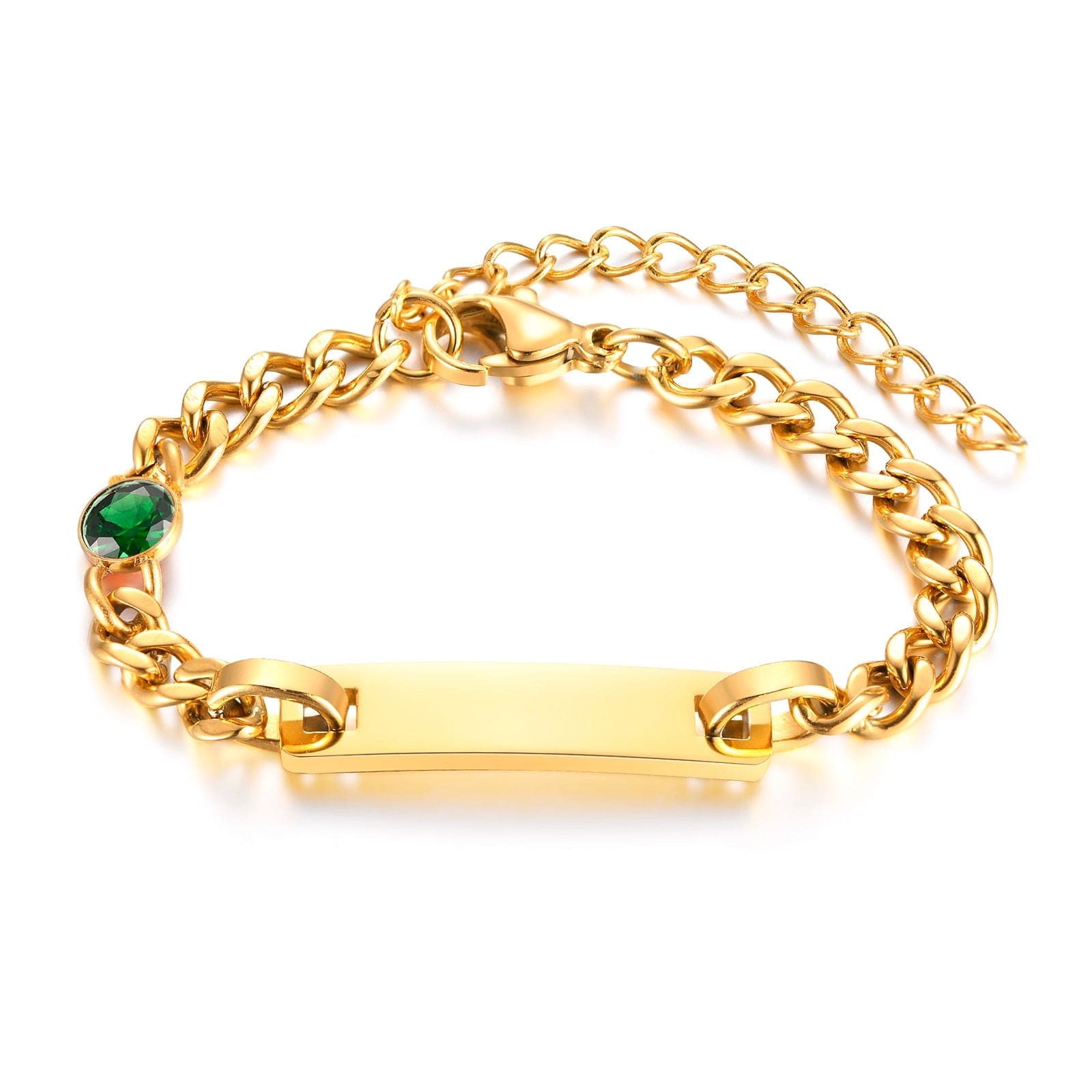 VVS Jewelry hip hop jewelry style 5 Custom Baby Engraved Name Bracelet with Birthstone