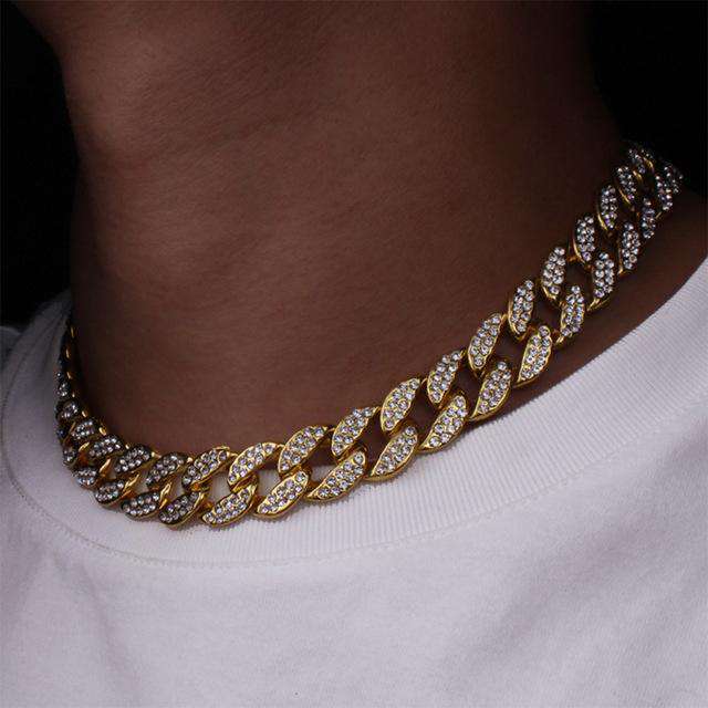 VVS Jewelry hip hop jewelry Swag On Lock Cuban Link Choker Set