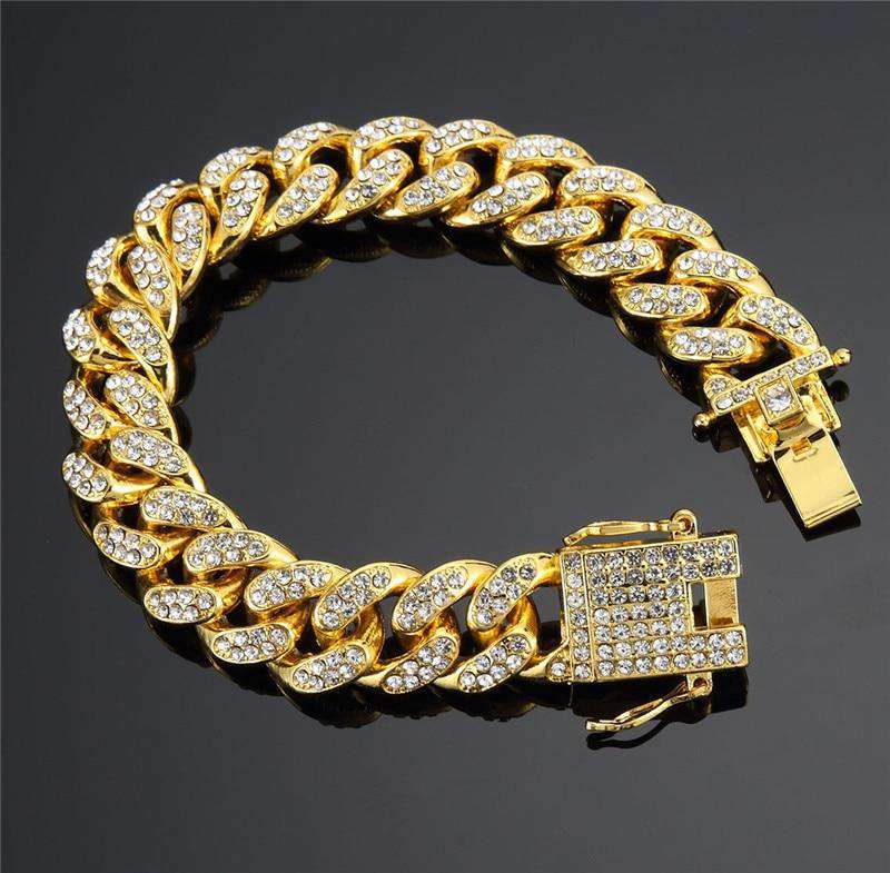 VVS Jewelry hip hop jewelry VVS Jewelry 18k Gold Plated Cuban Bracelet