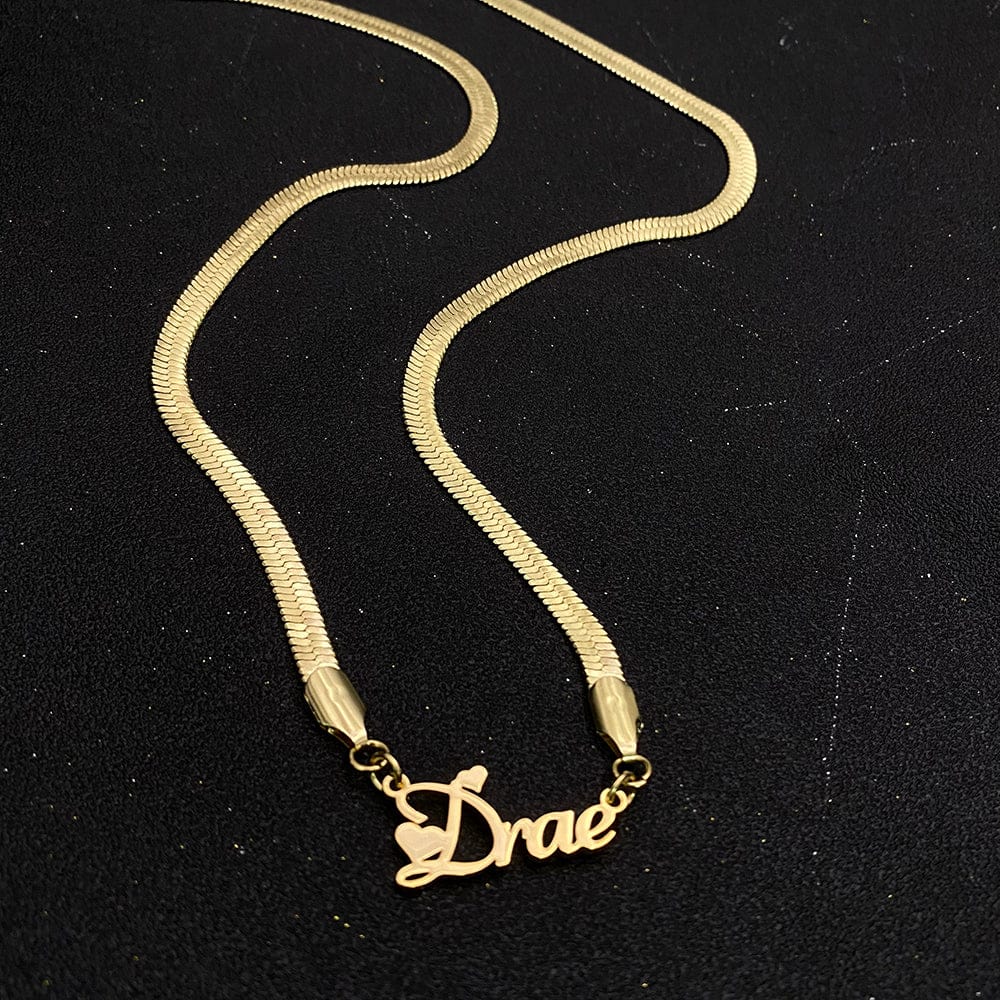 VVS Jewelry hip hop jewelry VVS Jewelry Custom Herringbone Name Necklace