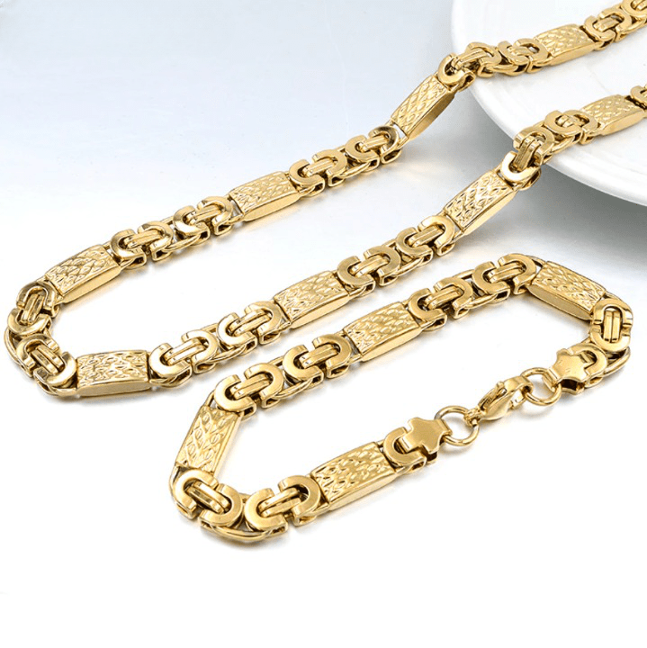 VVS Jewelry hip hop jewelry VVS Jewelry Flat Byzantine Chain +FREE Bracelet Bundle