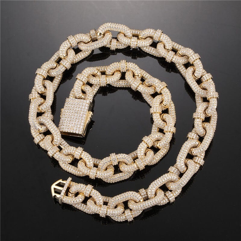 VVS Jewelry hip hop jewelry VVS Jewelry Gold/Silver 17mm Thicc AF Micropave Miami Cuban Chain