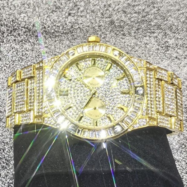 VVS Jewelry hip hop jewelry VVS Jewelry Iced out Baguette Watch