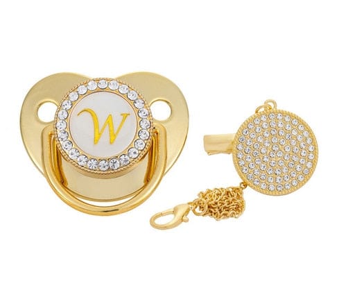 VVS Jewelry hip hop jewelry W Custom Gold Bling Initial BPA Free Baby Pacifier