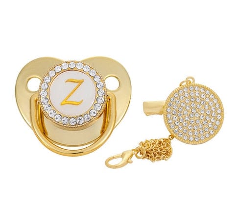 VVS Jewelry hip hop jewelry Z Custom Gold Bling Initial BPA Free Baby Pacifier